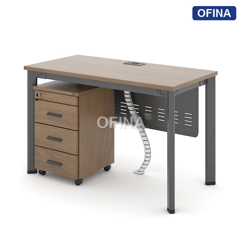 Bàn làm việc Oval OV01B khung đen thumbnail 6