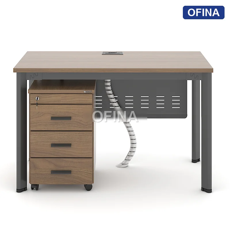 Bàn làm việc Oval OV01B khung đen thumbnail 7