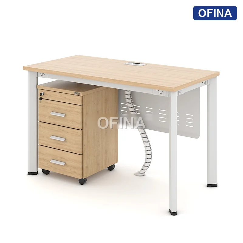 Bàn làm việc Oval OV01B khung trắng thumbnail 2