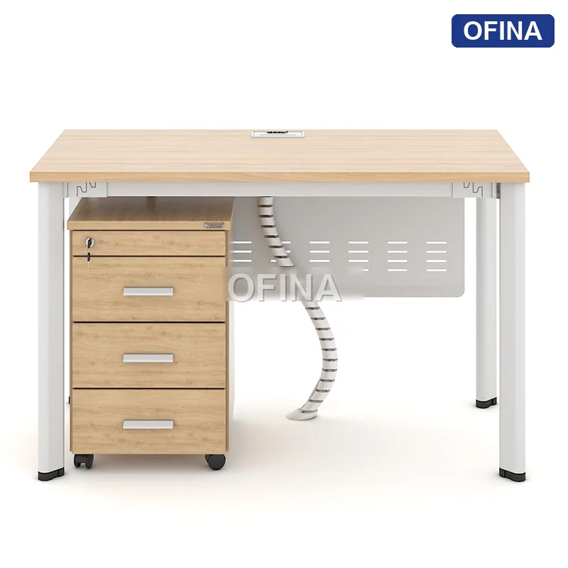 Bàn làm việc Oval OV01B khung trắng thumbnail 3