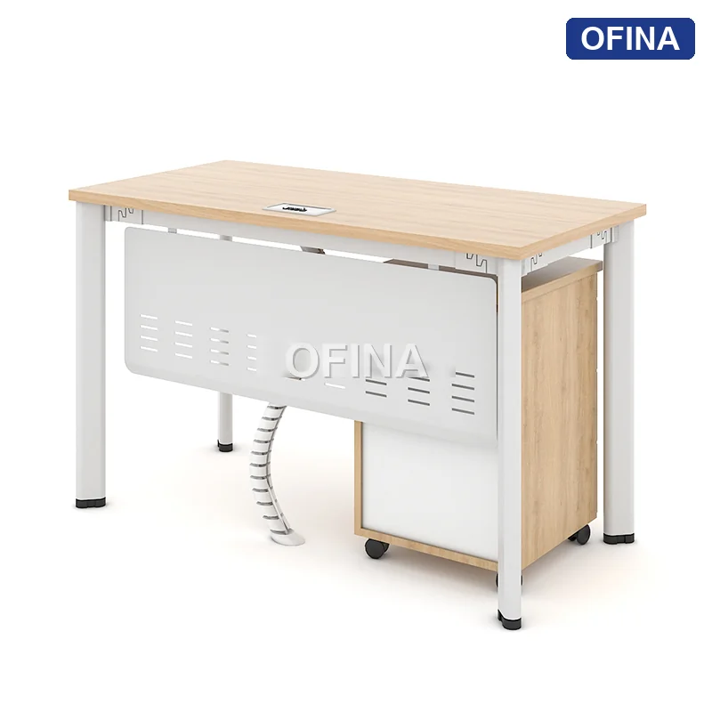 Bàn làm việc Oval OV01B khung trắng thumbnail 4