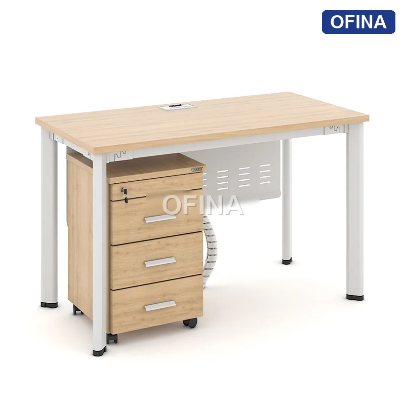 Bàn làm việc Oval OV01B khung trắng thumbnail 5