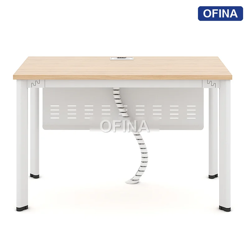 Bàn làm việc Oval OV01B khung trắng thumbnail 6