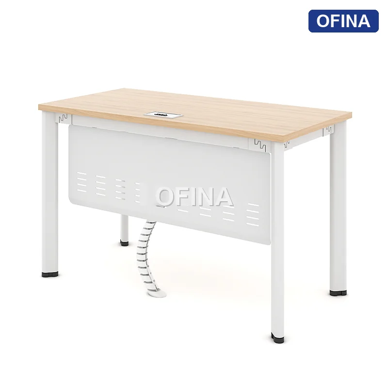 Bàn làm việc Oval OV01B khung trắng thumbnail 8