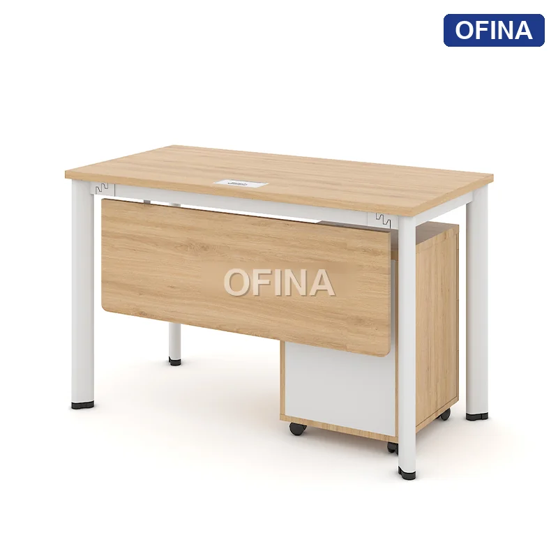 Bàn làm việc Oval OV01A khung trắng thumbnail 2