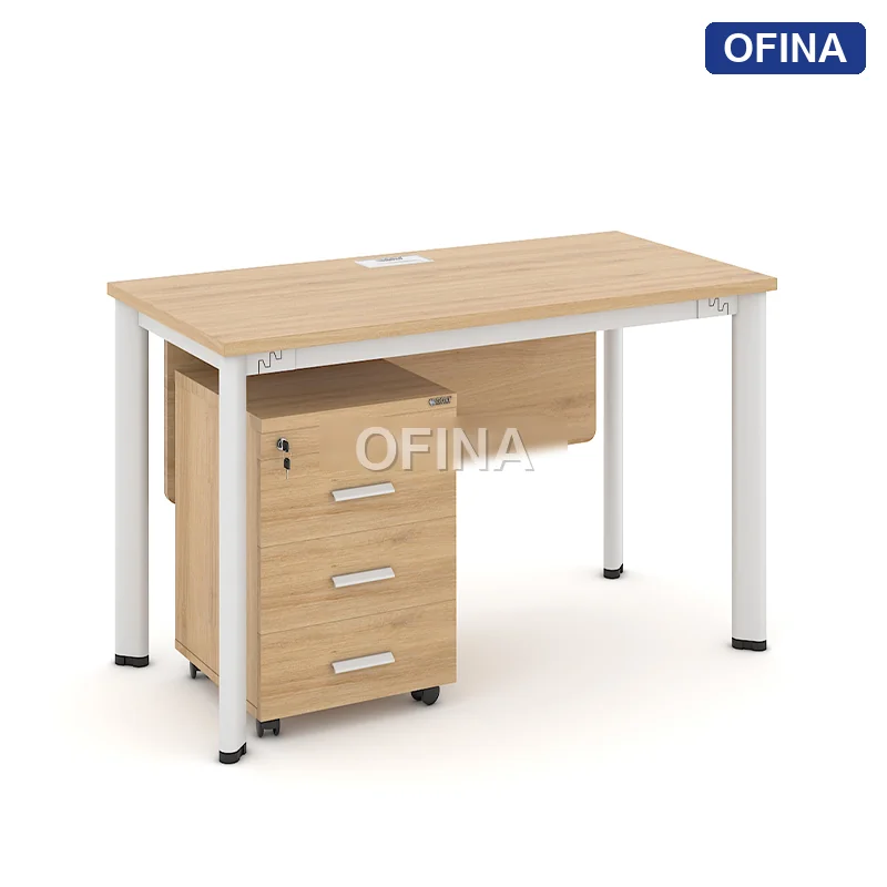 Bàn làm việc Oval OV01A khung trắng thumbnail 4