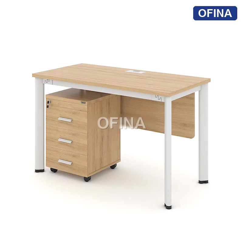 Bàn làm việc Oval OV01A khung trắng thumbnail 5