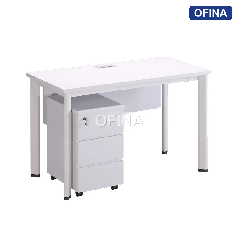 Bàn làm việc Oval OV01A khung trắng thumbnail 8