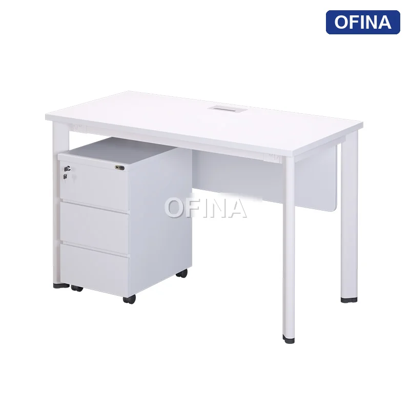 Bàn làm việc Oval OV01A khung trắng thumbnail 9