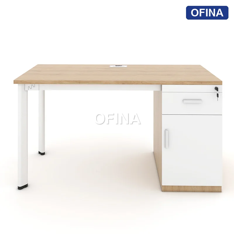 Bàn làm việc Oval OV03 khung trắng thumbnail 4