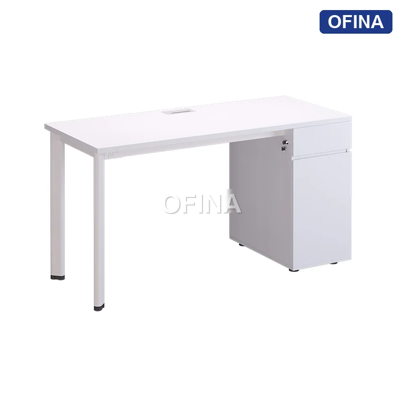 Bàn làm việc Oval OV03 khung trắng thumbnail 7