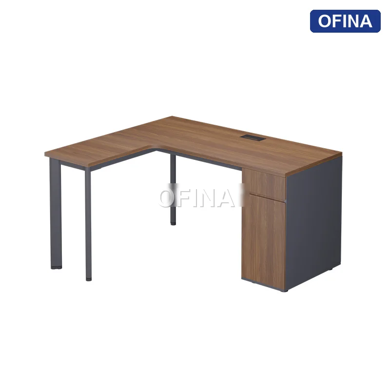 Bàn làm việc Oval OV04 khung đen