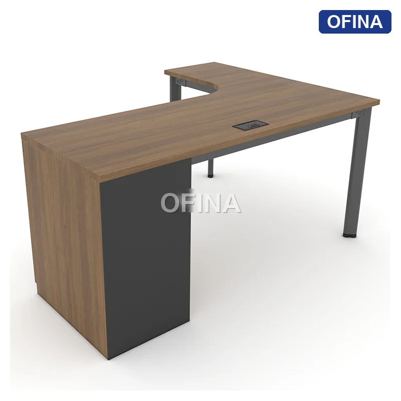 Bàn làm việc Oval OV04 khung đen thumbnail 4