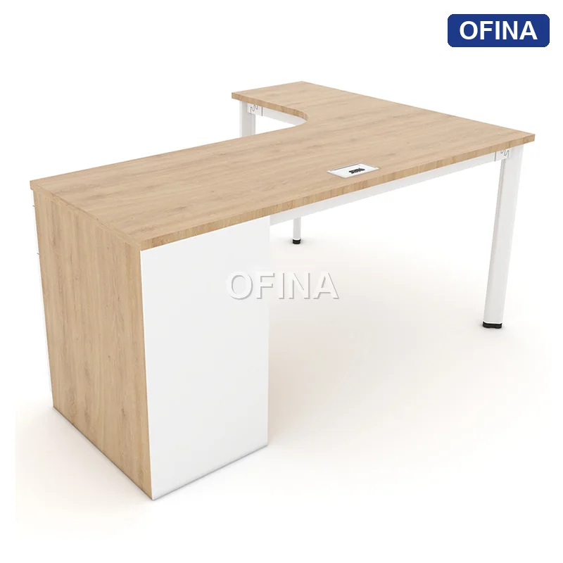 Bàn làm việc Oval OV04 khung trắng