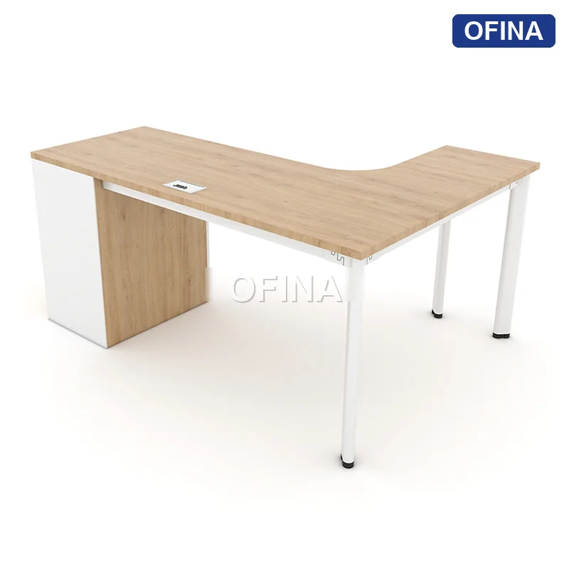 Bàn làm việc Oval OV04 khung trắng thumbnail 3