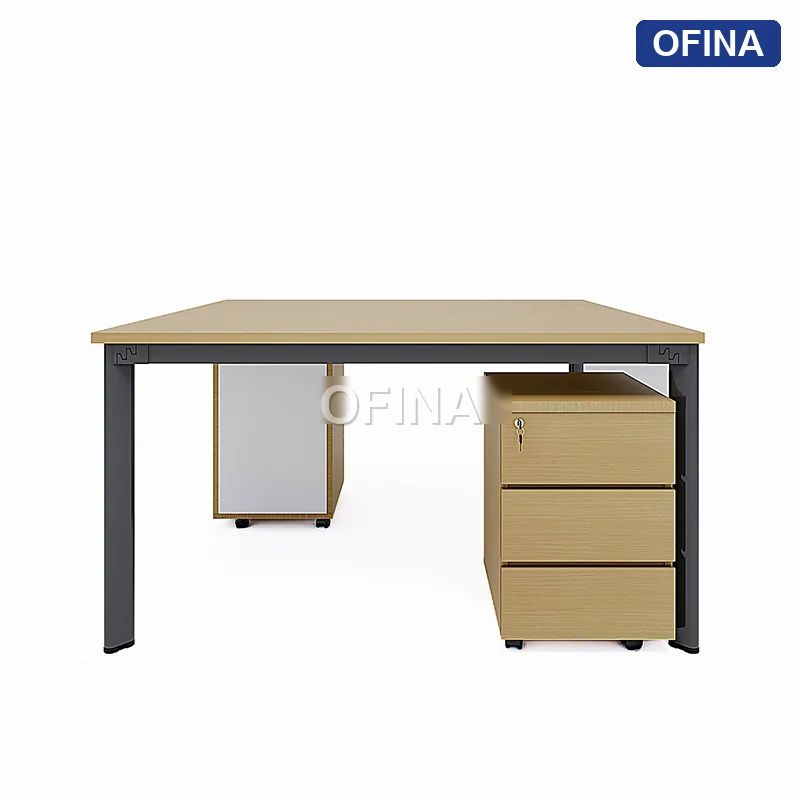 Cụm bàn làm việc 2 người Oval OVC01-1212 khung đen thumbnail 2