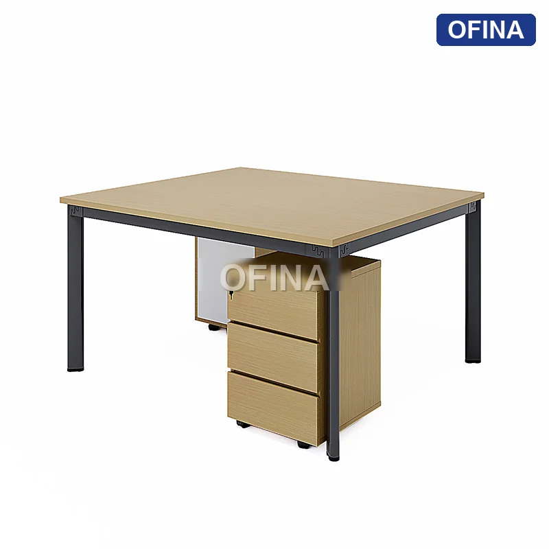 Cụm bàn làm việc 2 người Oval OVC01-1212 khung đen thumbnail 3