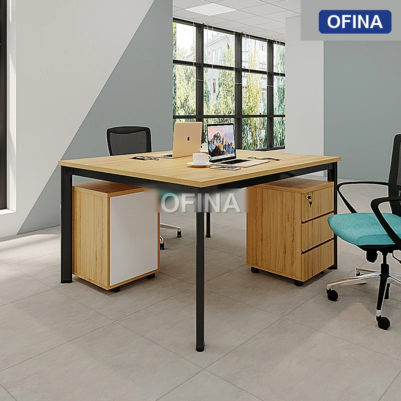 Cụm bàn làm việc 2 người Oval OVC01-1212 khung đen thumbnail 4