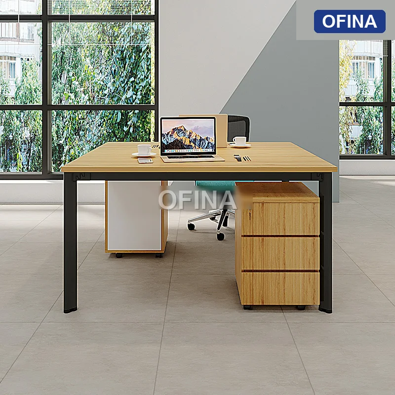 Cụm bàn làm việc 2 người Oval OVC01-1212 khung đen thumbnail 5