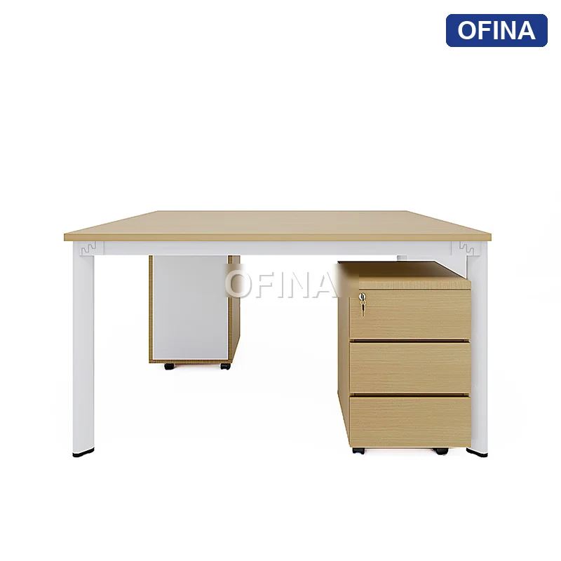 Cụm bàn làm việc 2 người Oval OVC01-1212 khung trắng thumbnail 2