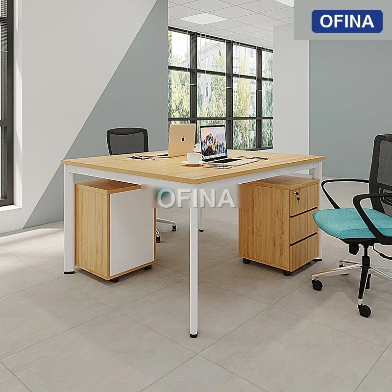 Cụm bàn làm việc 2 người Oval OVC01-1212 khung trắng thumbnail 5