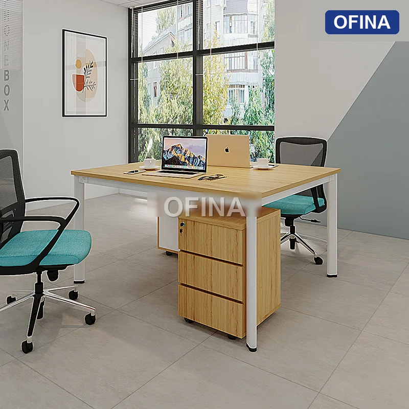 Cụm bàn làm việc 2 người Oval OVC01-1212 khung trắng thumbnail 6