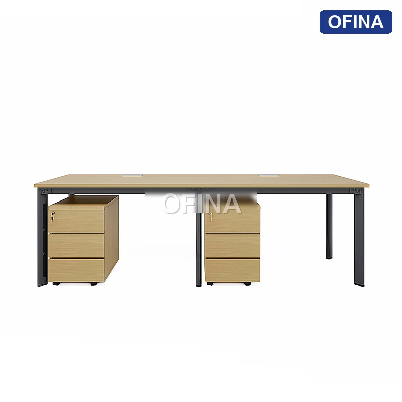 Cụm bàn làm việc 2 người Oval OVC01-2406 khung đen thumbnail 4