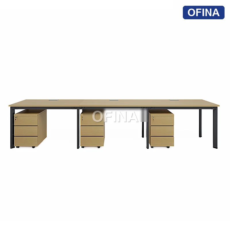 Cụm bàn làm việc 3 người Oval OVC01-3606 khung đen thumbnail 4