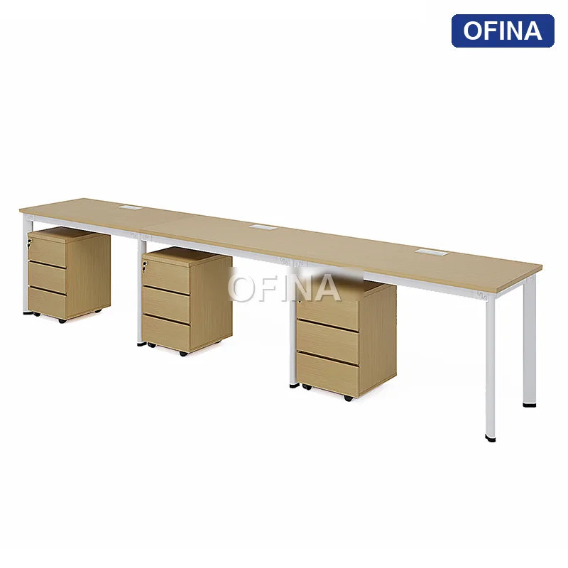 Cụm bàn làm việc 3 người Oval OVC01-3606 khung trắng thumbnail 3