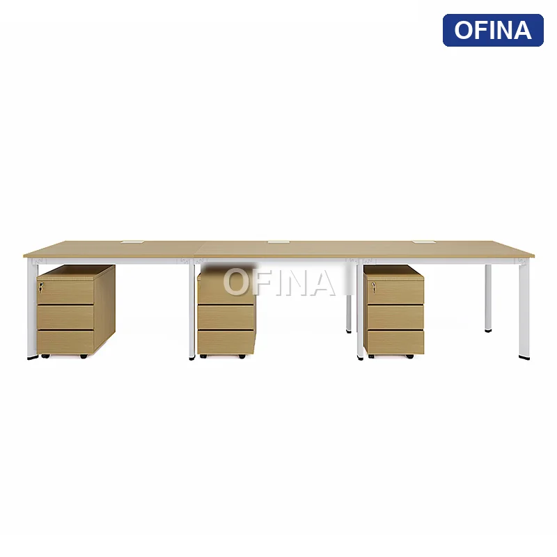 Cụm bàn làm việc 3 người Oval OVC01-3606 khung trắng thumbnail 4