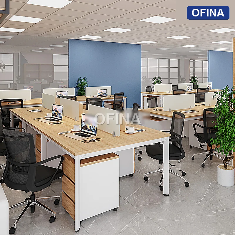 Cụm bàn làm việc 6 người Oval OVC01-3612 khung trắng thumbnail 6