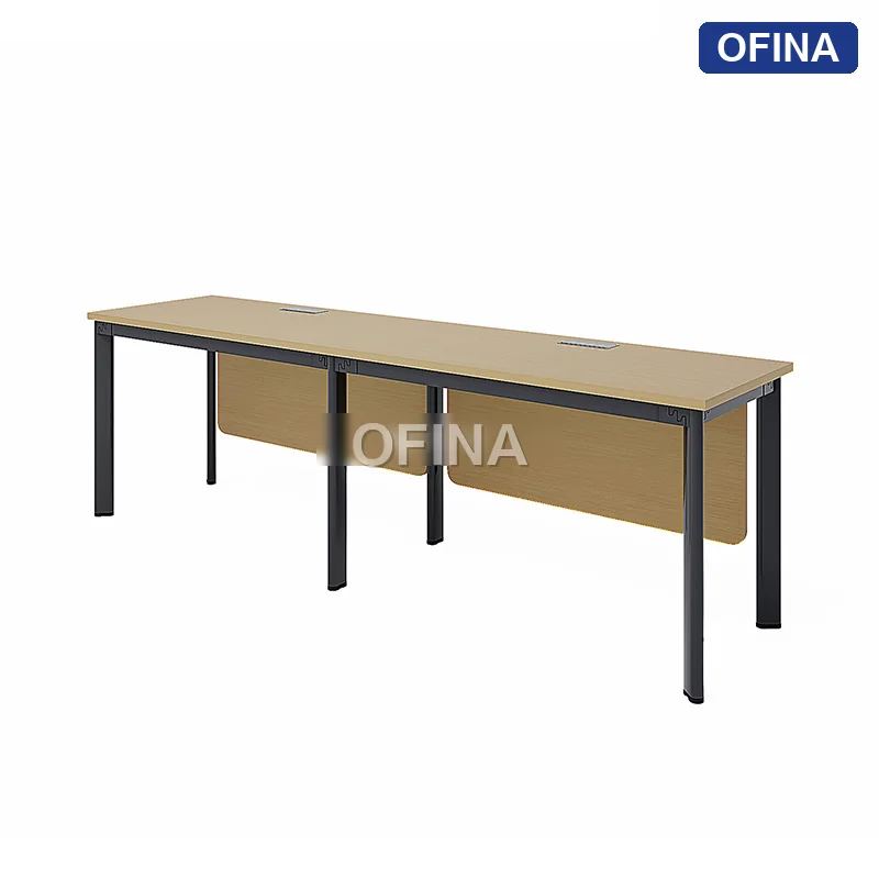 Cụm bàn làm việc 2 người Oval OVC01Y-2406 khung đen thumbnail 3