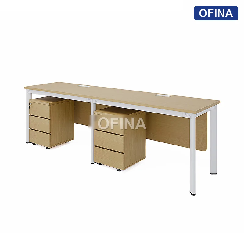 Cụm bàn làm việc 2 người Oval OVC01Y-2406 khung trắng thumbnail 4