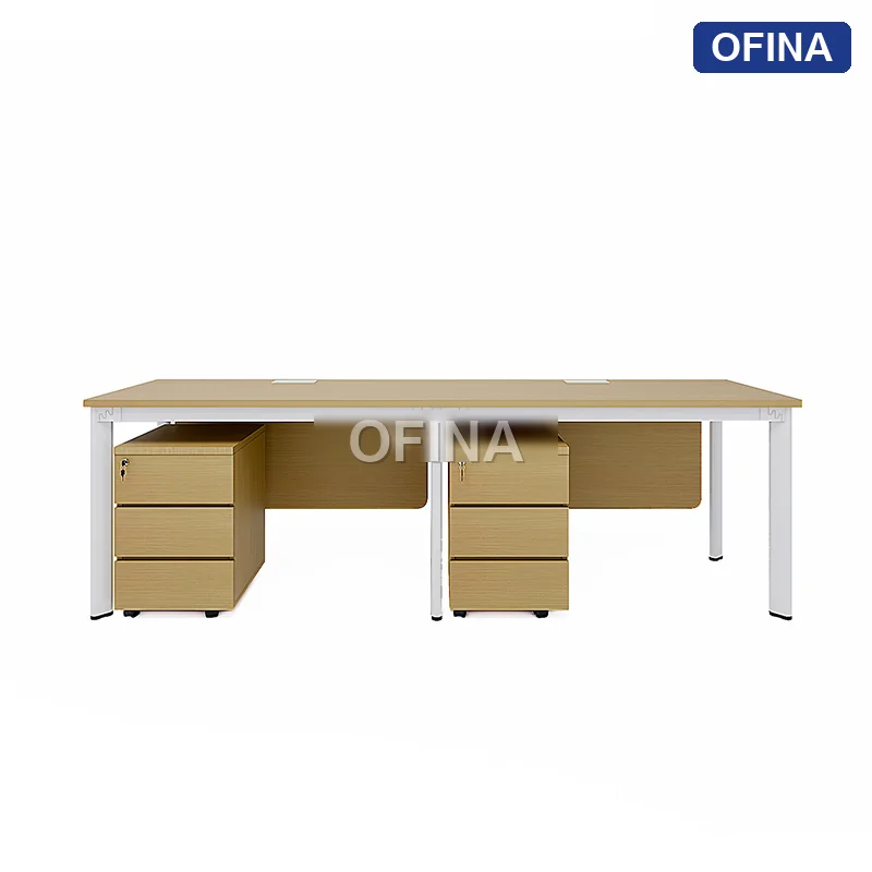 Cụm bàn làm việc 2 người Oval OVC01Y-2406 khung trắng thumbnail 5