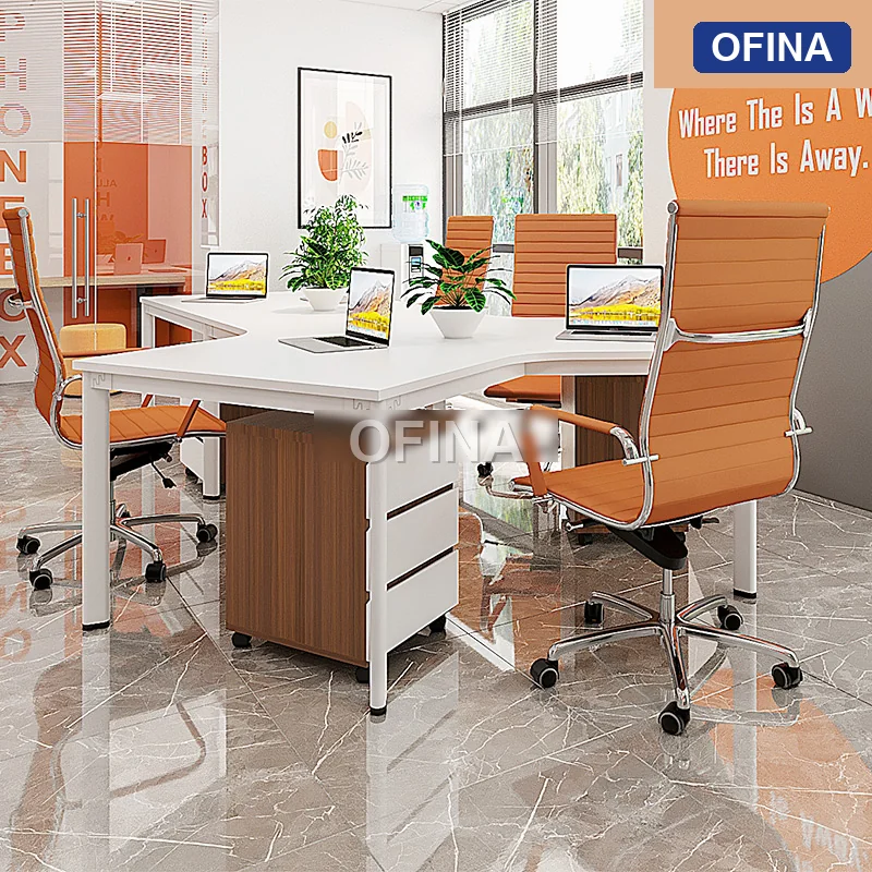 Cụm bàn làm việc 4+1 người Oval OVC02-3526 thumbnail 2