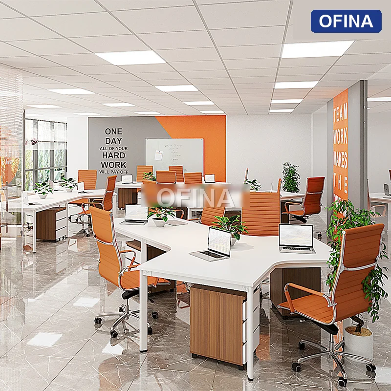 Cụm bàn làm việc 4+1 người Oval OVC02-3526 thumbnail 3