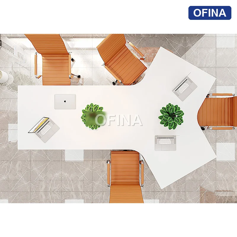 Cụm bàn làm việc 4+1 người Oval OVC02-3526 thumbnail 4