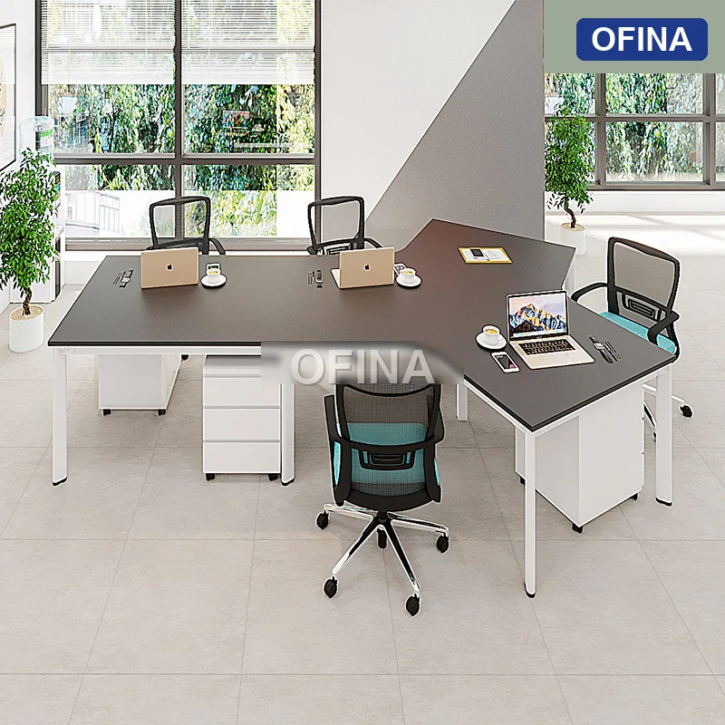 Cụm bàn làm việc 4+1 người Oval OVC02-3526 thumbnail 5