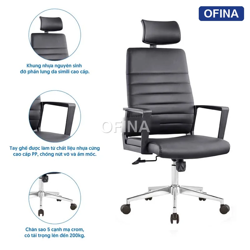 Ghế xoay văn phòng Ryan R14A-BL thumbnail 2